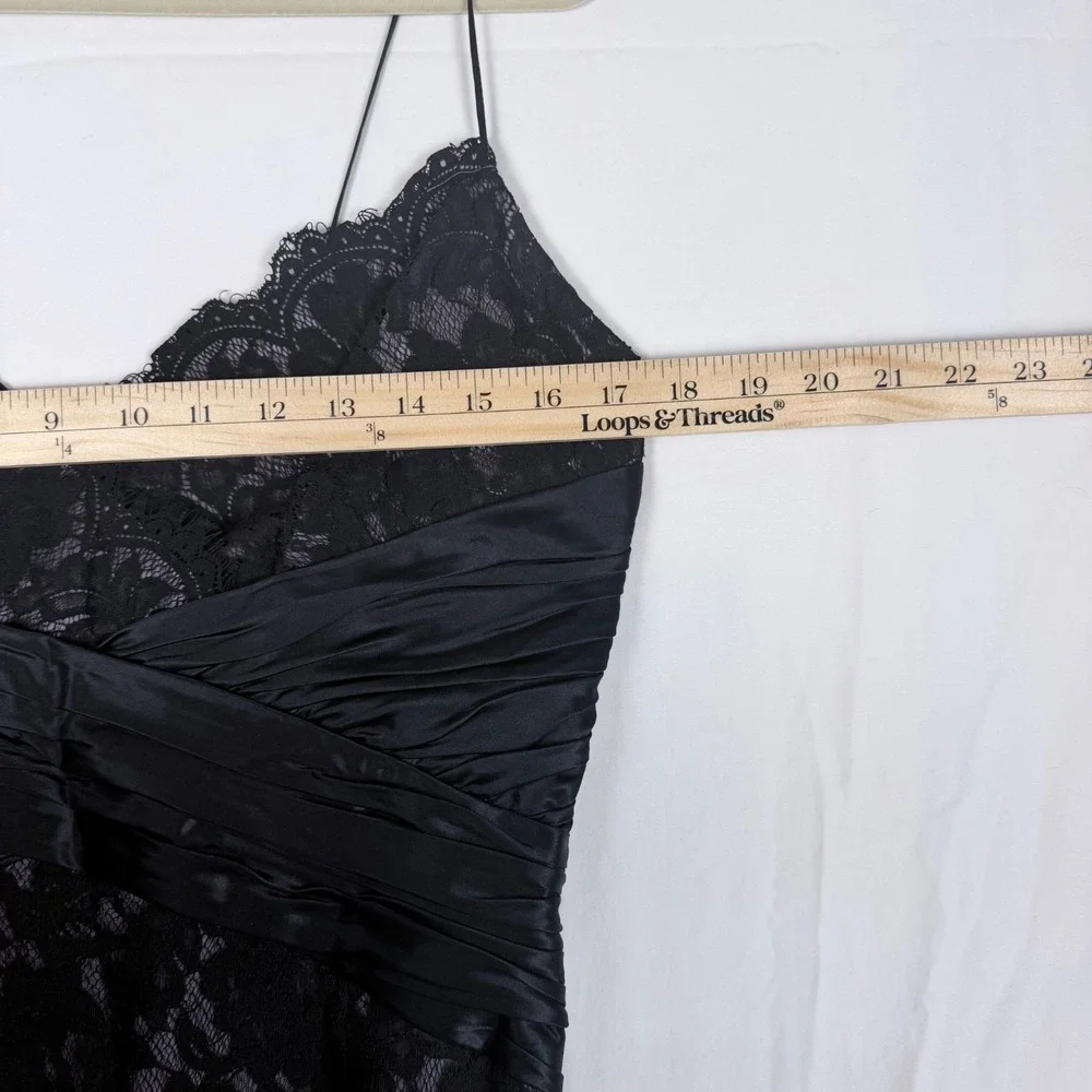 Anne Klein Dress 10 Purple Black Lace Spaghetti Strap Y2K Cocktail Whimsigoth - Picture 6 of 9